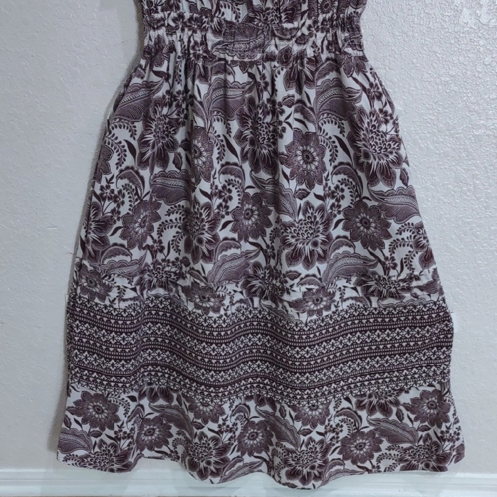 Rachel Zoe Floral Patterned Dress in Brown and White, Size L. - Picture 5 of 17